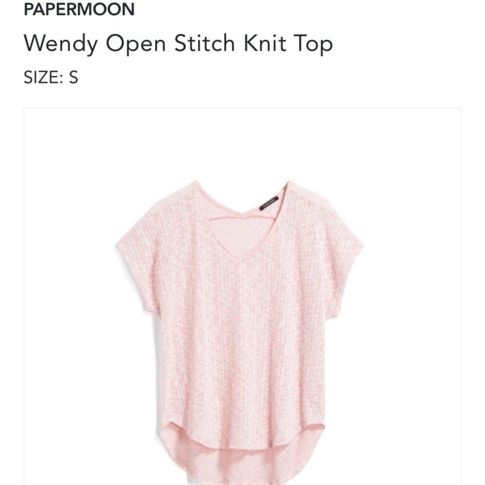 Papermoon Wendy Open Stitch knit top- size small.